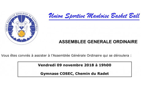 Assemblée Générale Ordinaire USMBB 2018